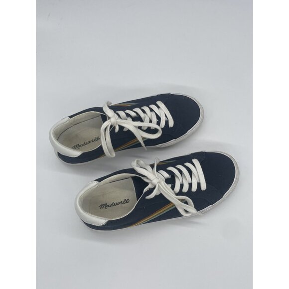 Madewell Sidewalk Low-Top Sneakers in Rainbow Embroidered Canvas Size 8 Casual - Picture 3 of 7